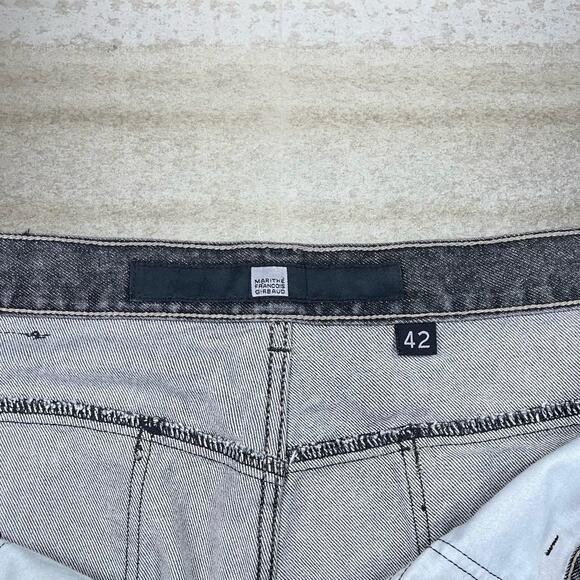 Vintage Skater Wide Leg Jean Shorts MFG Girbaud Dark Grey Wash Baggy Denim Y2K - Picture 5 of 6